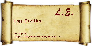 Lay Etelka névjegykártya
